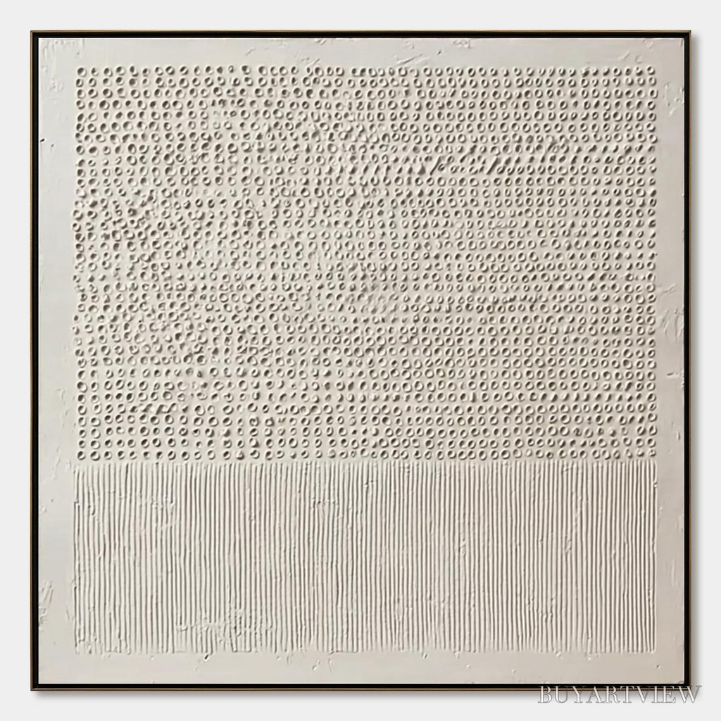 ARTOVITAS Codex of Calm – Large Square Textured Wabi Sabi Abstract Painting - image 1