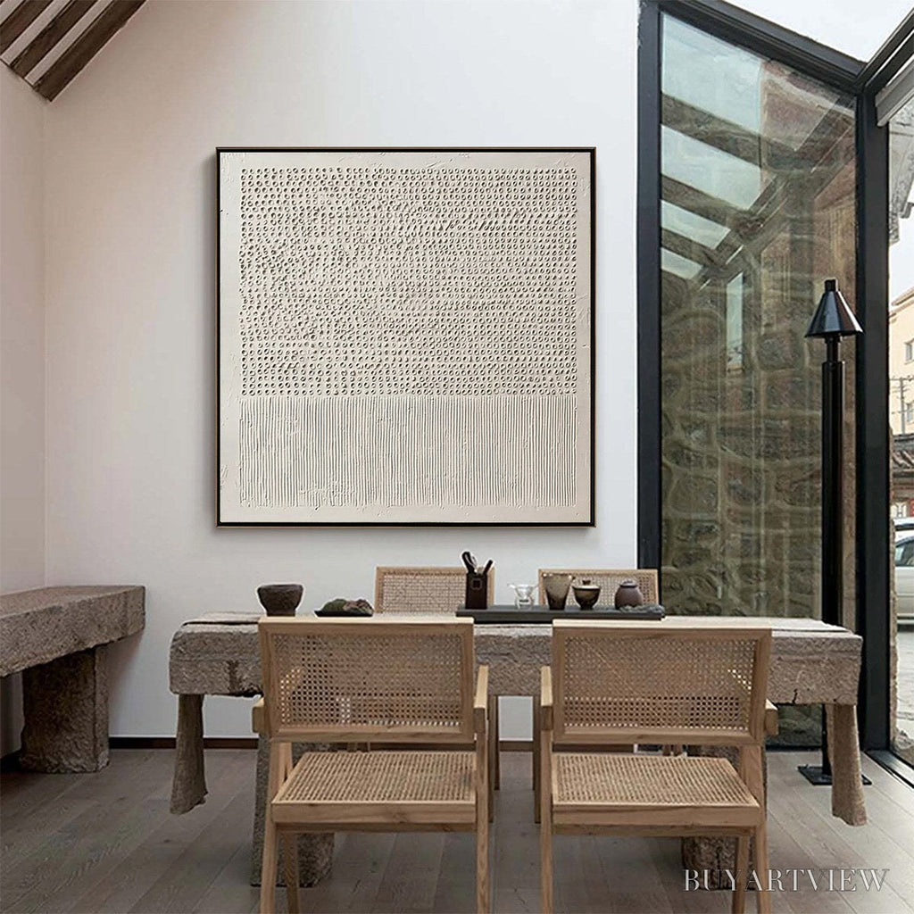 ARTOVITAS Codex of Calm – Large Square Textured Wabi Sabi Abstract Painting - image 4