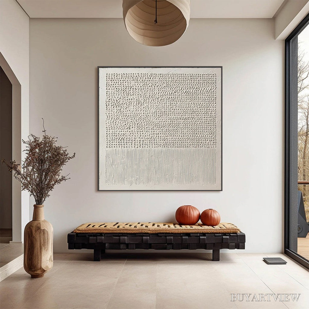 ARTOVITAS Codex of Calm – Large Square Textured Wabi Sabi Abstract Painting - image 6