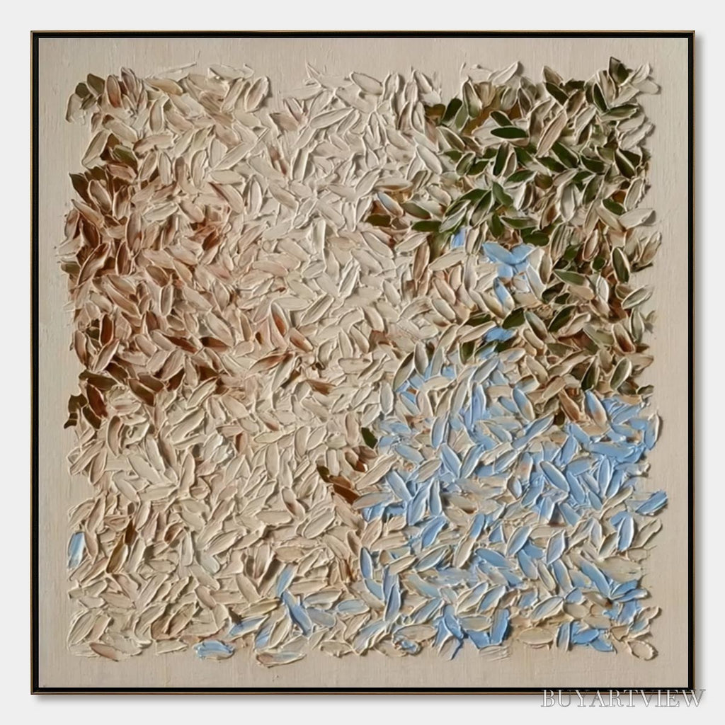 ARTOVITAS Earth'S Mosaic – Textured Wabi Sabi Abstract Landscape Oil Painting - image 1