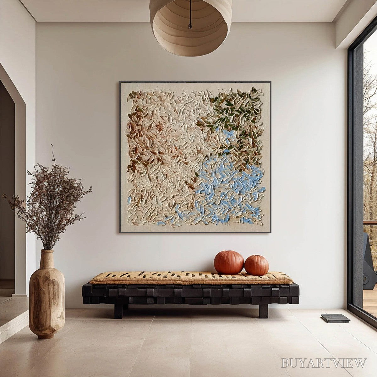 ARTOVITAS Earth'S Mosaic – Textured Wabi Sabi Abstract Landscape Oil Painting - image 4