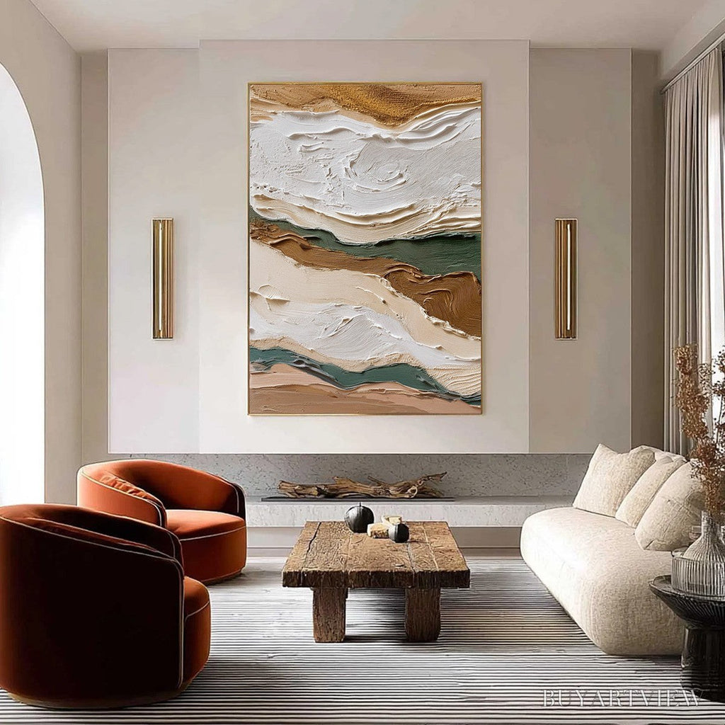 ARTOVITAS Terra Veins – Textured Wabi Sabi Abstract Earth Landscape Painting - image 2