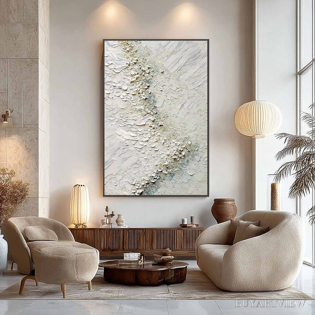 ARTOVITAS Aegean Foam – Heavily Textured Wabi Sabi Abstract Painting - image 4