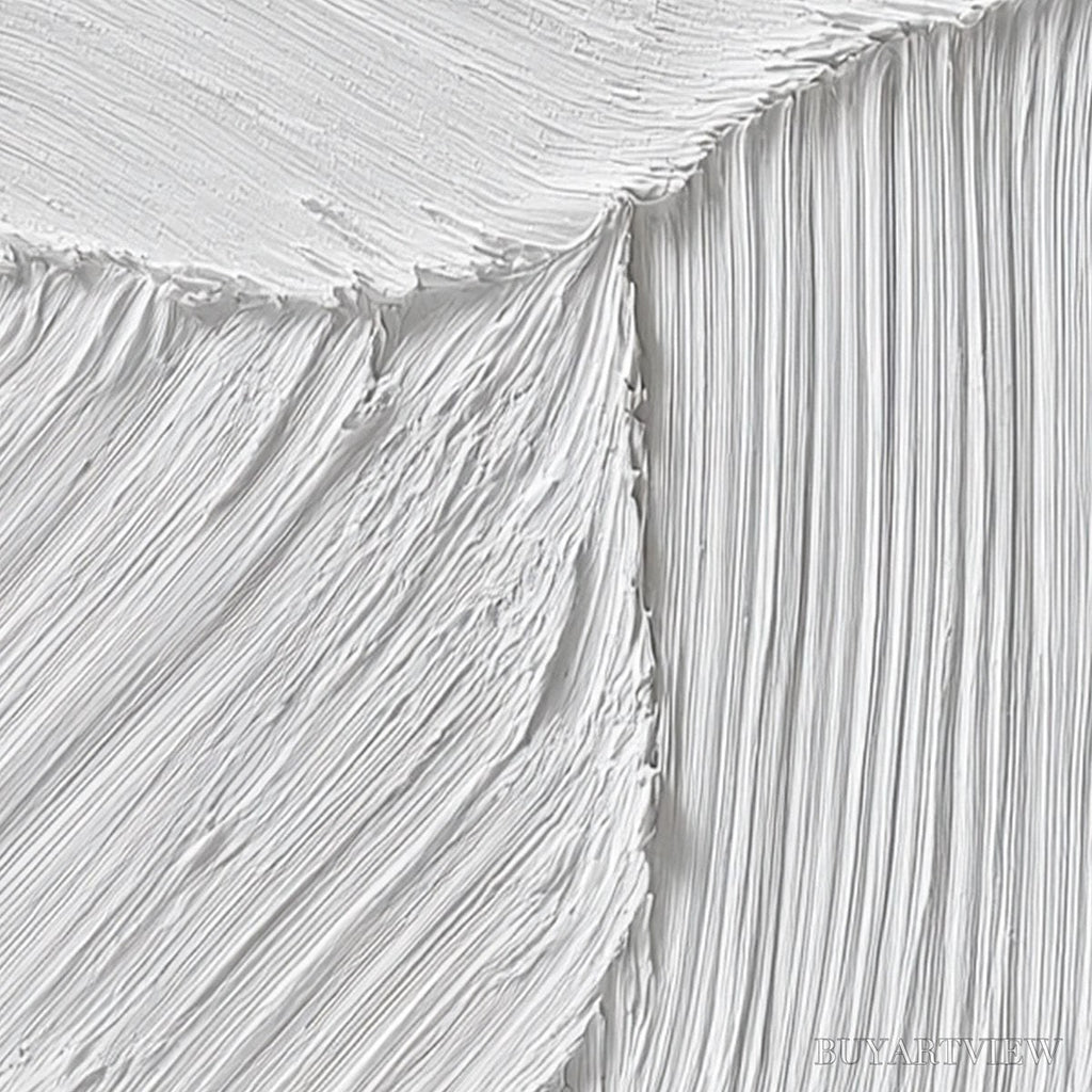 ARTOVITAS Serene Rift – Large Textured White Minimalist Abstract Painting - image 3