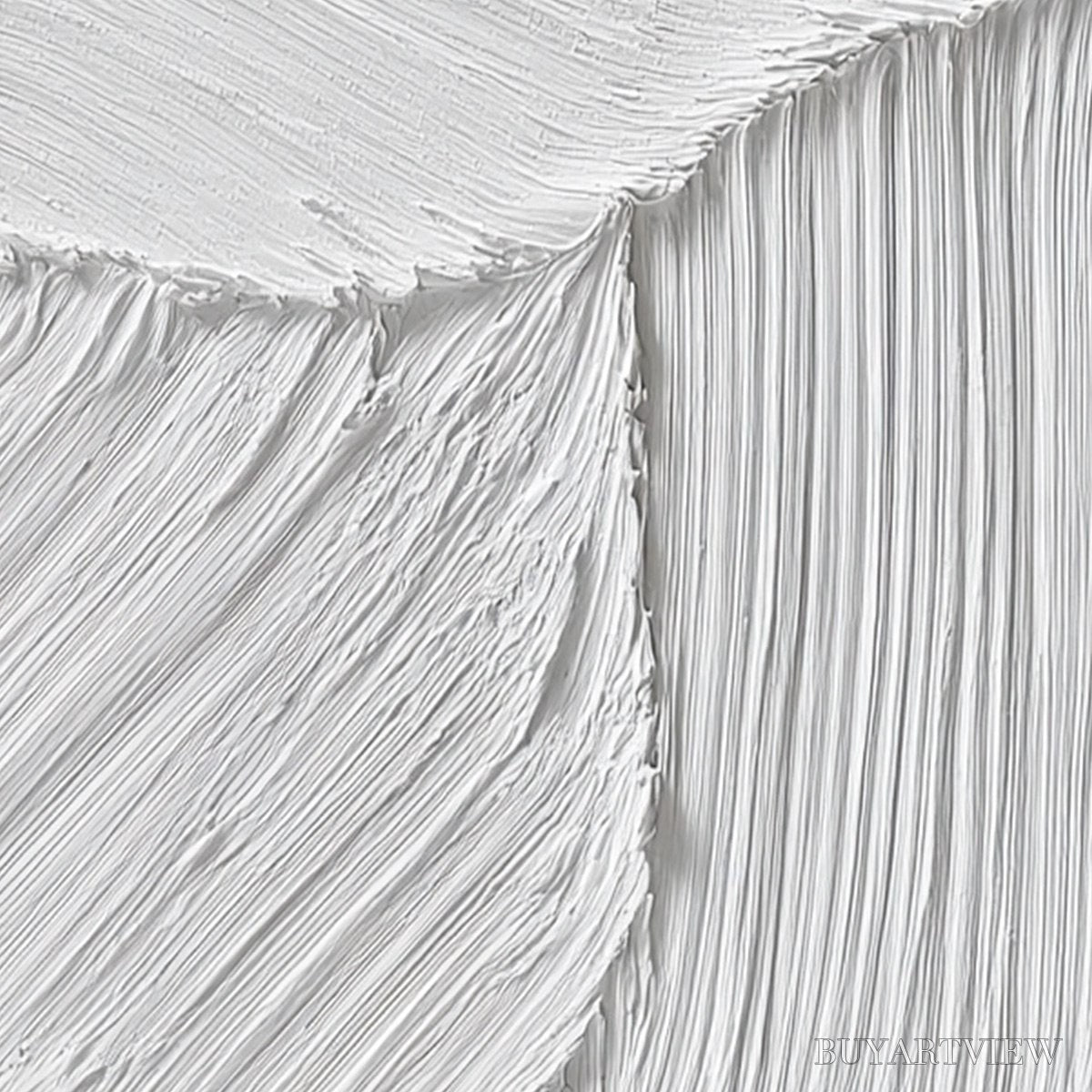 ARTOVITAS Serene Rift – Large Textured White Minimalist Abstract Painting - image 3