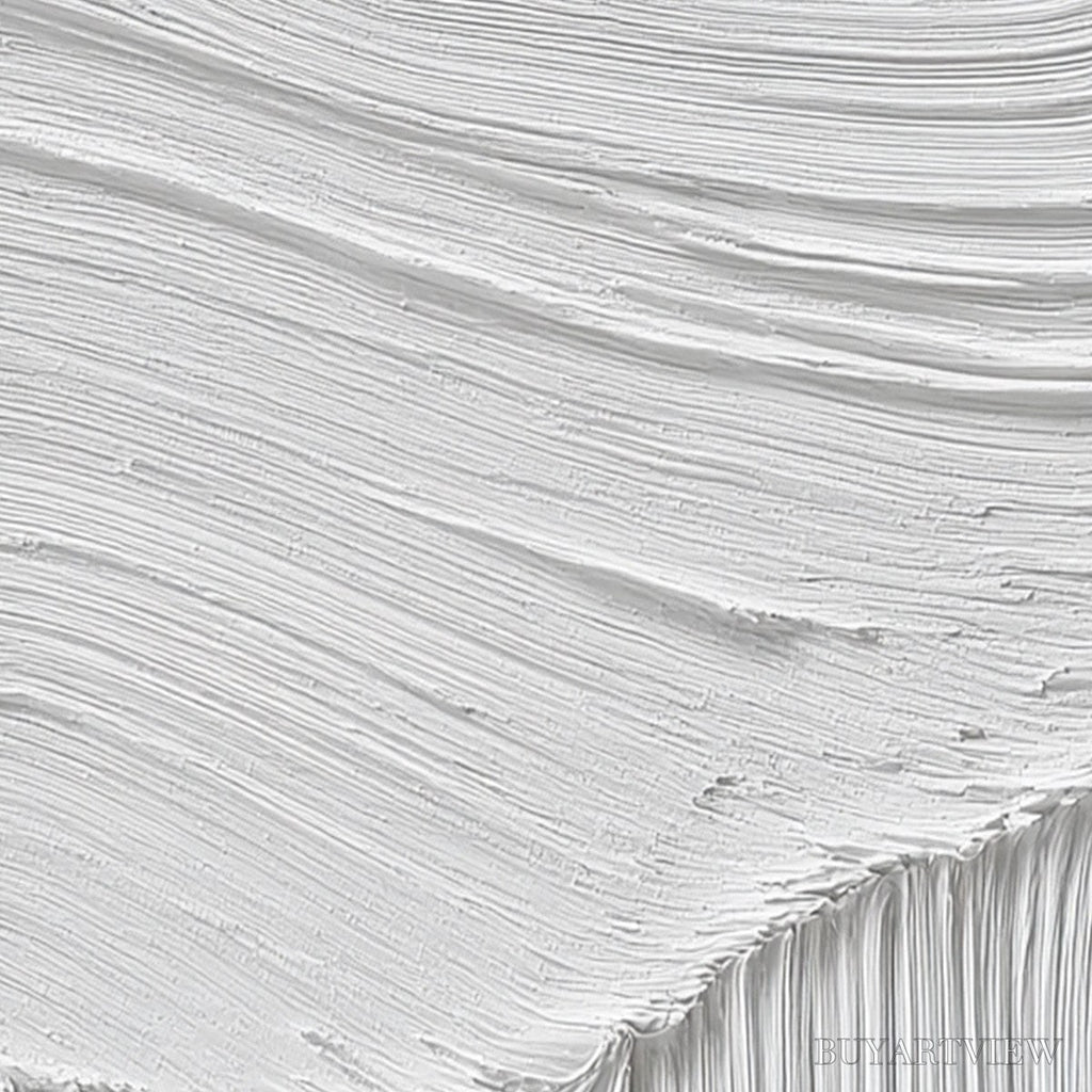 ARTOVITAS Serene Rift – Large Textured White Minimalist Abstract Painting - image 5