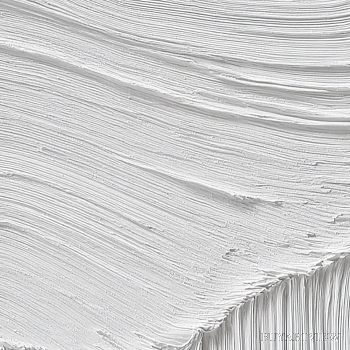 ARTOVITAS Serene Rift – Large Textured White Minimalist Abstract Painting - image 5