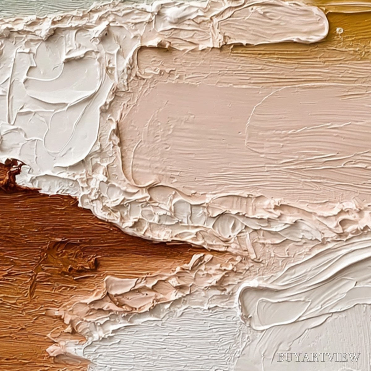 ARTOVITAS Earthen Veil – Textured Abstract Earth Tone Impasto - image 3