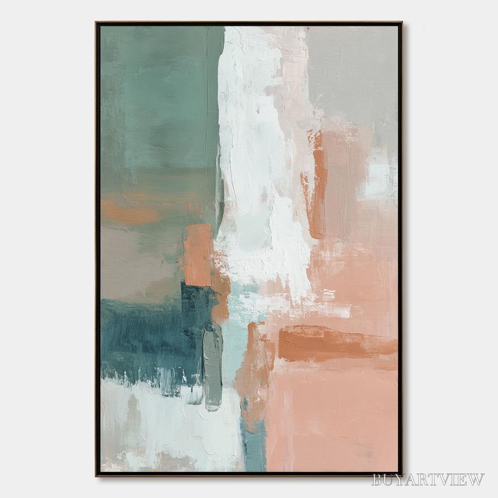ARTOVITAS Coastal Echoes – Muted Tones Abstract Landscape Painting - image 1