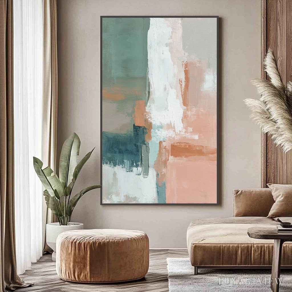 ARTOVITAS Coastal Echoes – Muted Tones Abstract Landscape Painting - image 2