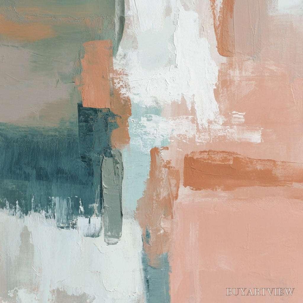 ARTOVITAS Coastal Echoes – Muted Tones Abstract Landscape Painting - image 3
