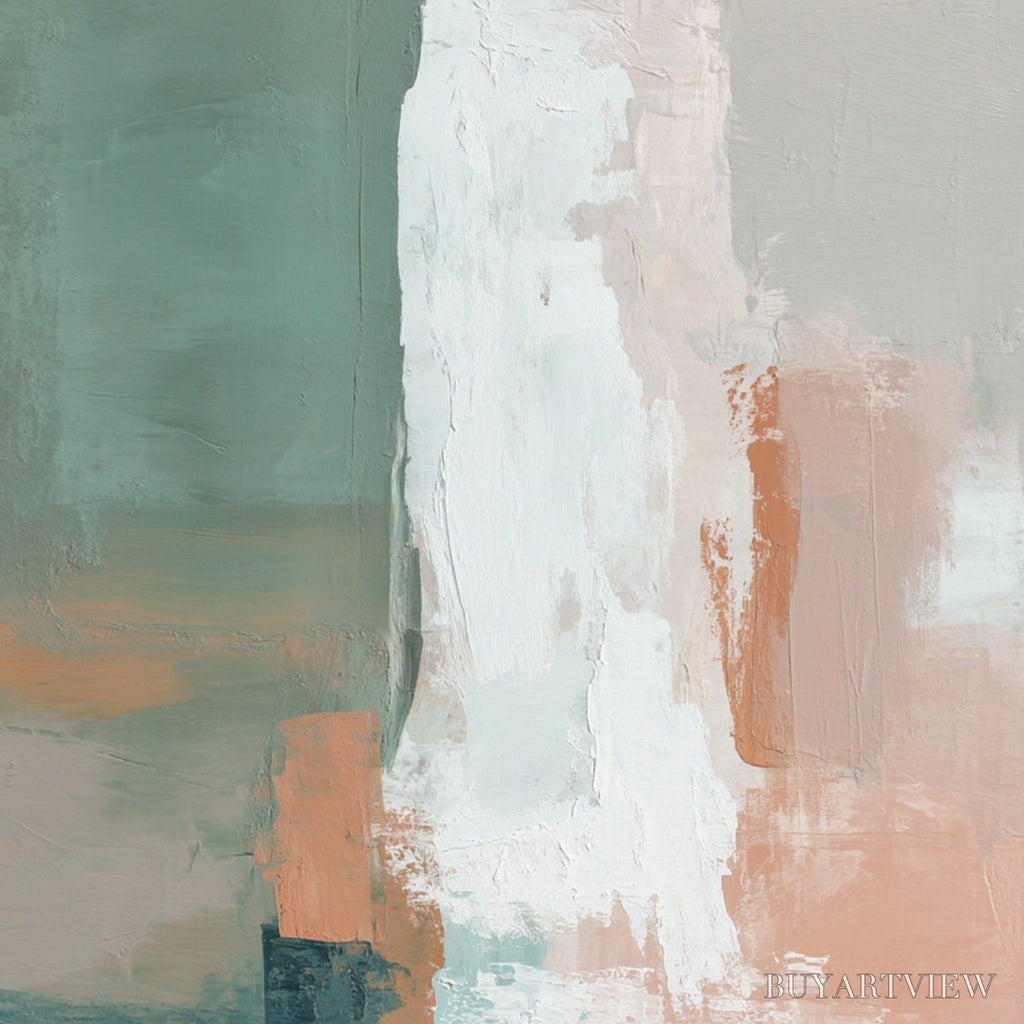 ARTOVITAS Coastal Echoes – Muted Tones Abstract Landscape Painting - image 5