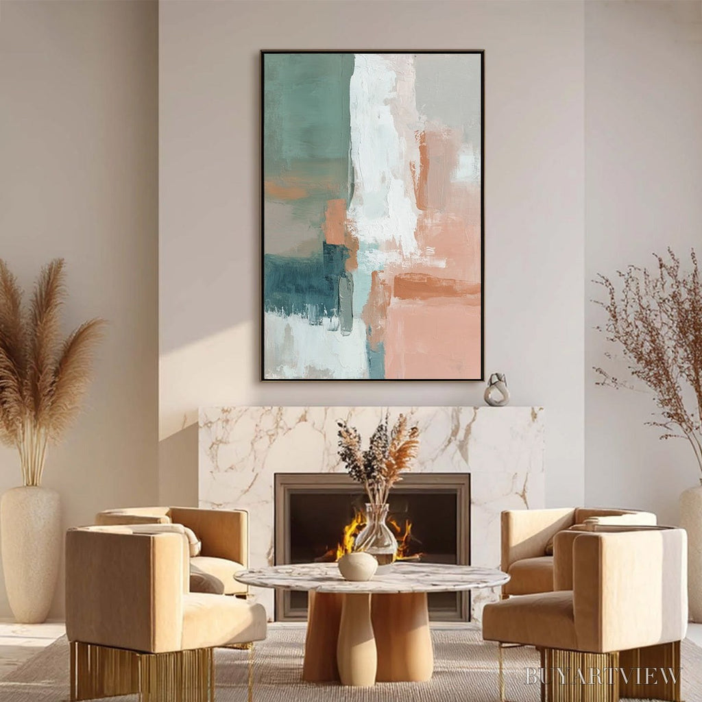 ARTOVITAS Coastal Echoes – Muted Tones Abstract Landscape Painting - image 6