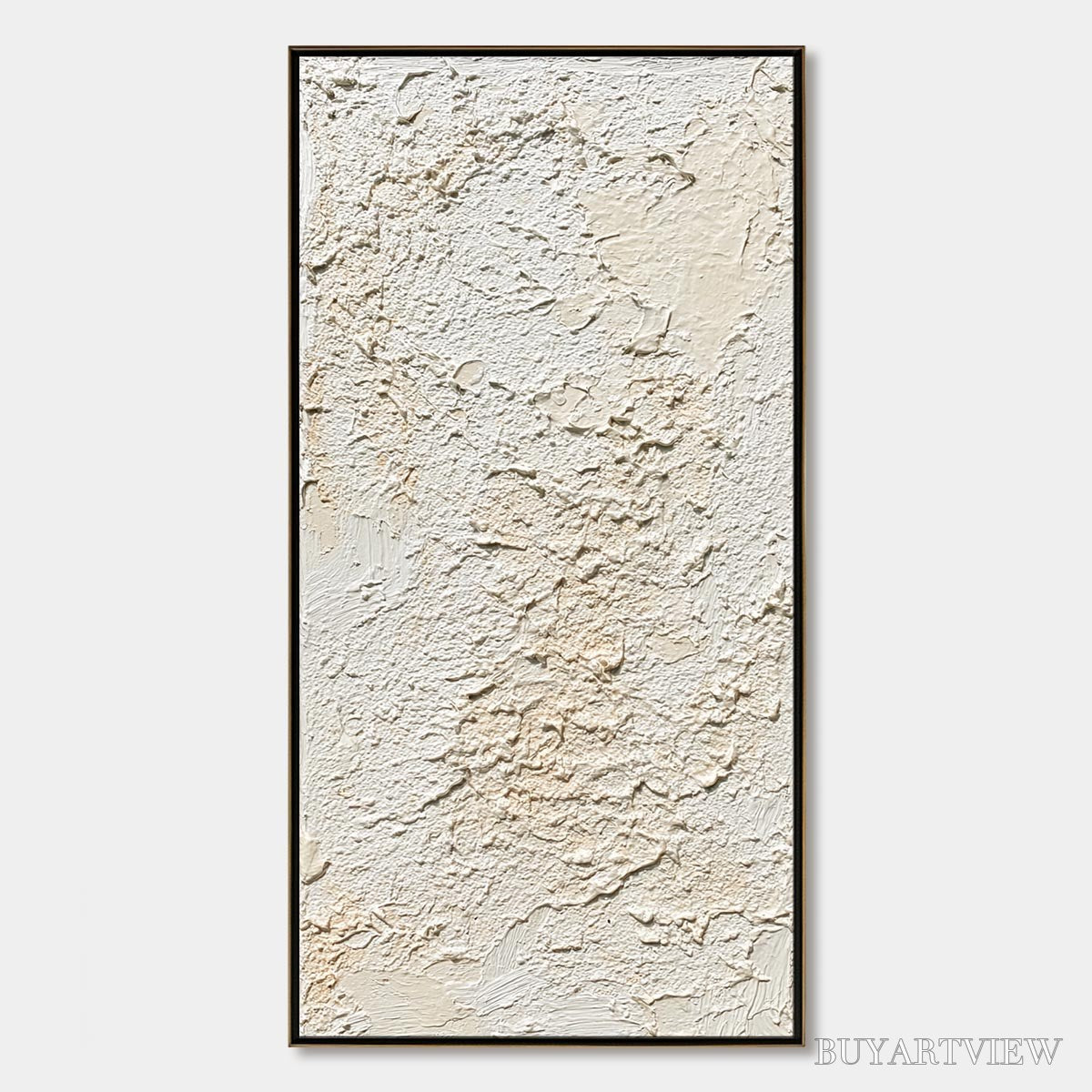 ARTOVITAS Terra Blanca – Heavy Texture Minimalist Wabi Sabi Painting - image 1
