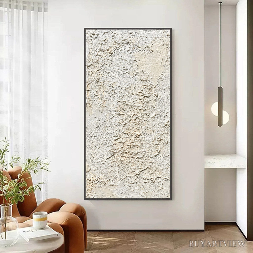 ARTOVITAS Terra Blanca – Heavy Texture Minimalist Wabi Sabi Painting - image 2