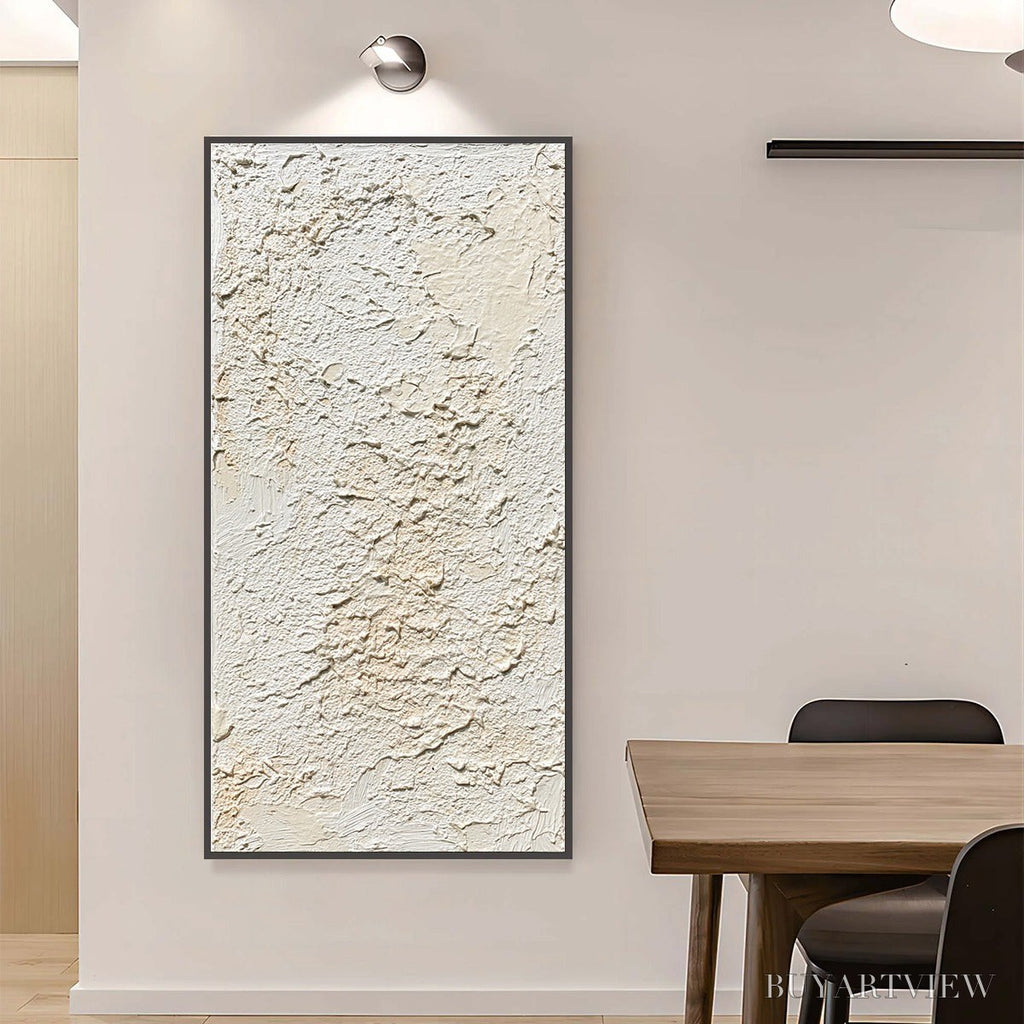 ARTOVITAS Terra Blanca – Heavy Texture Minimalist Wabi Sabi Painting - image 4