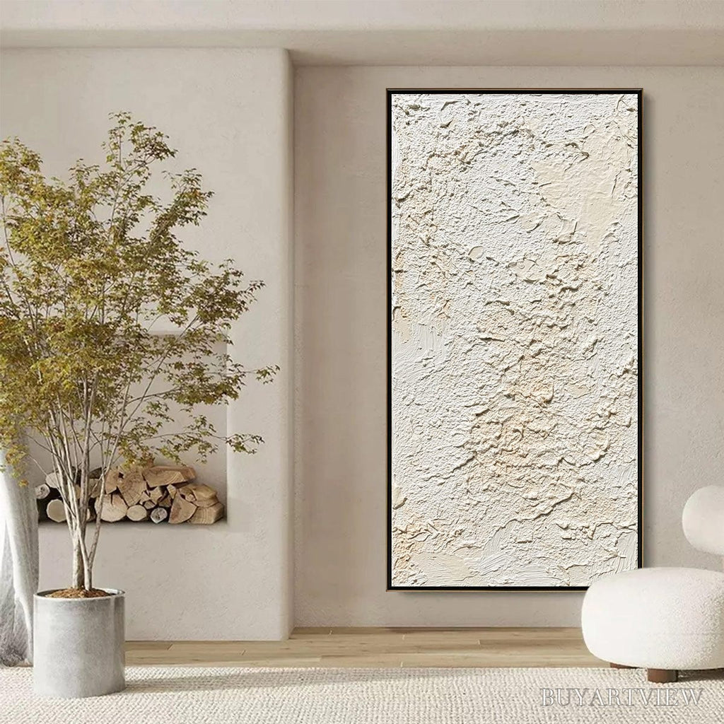 ARTOVITAS Terra Blanca – Heavy Texture Minimalist Wabi Sabi Painting - image 6
