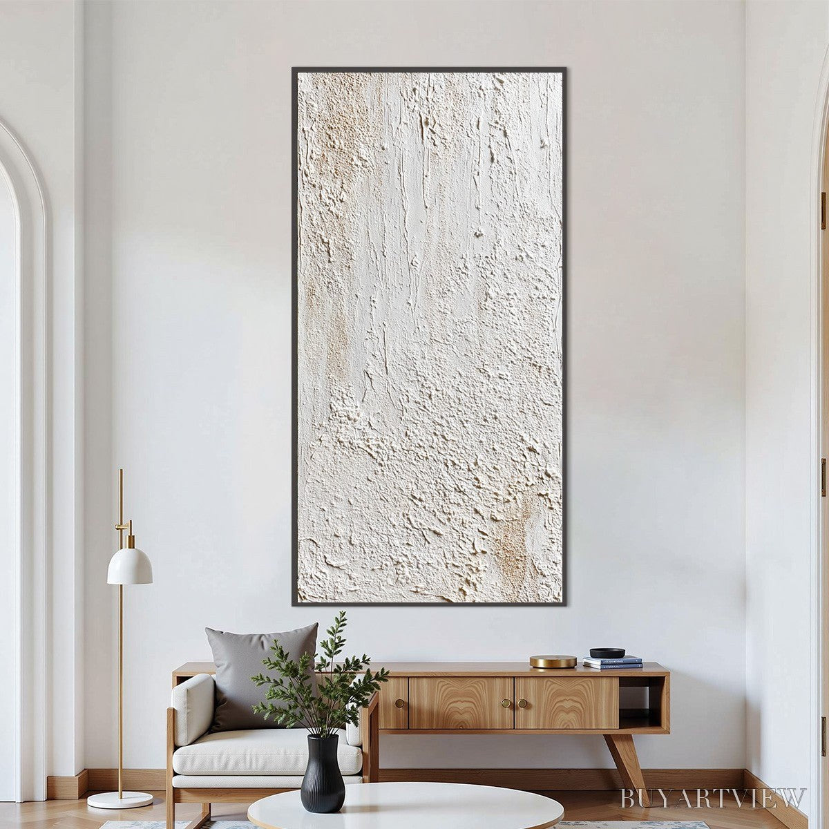 ARTOVITAS Terra Alba – Textured Wabi Sabi Minimalist Abstract Painting - image 2