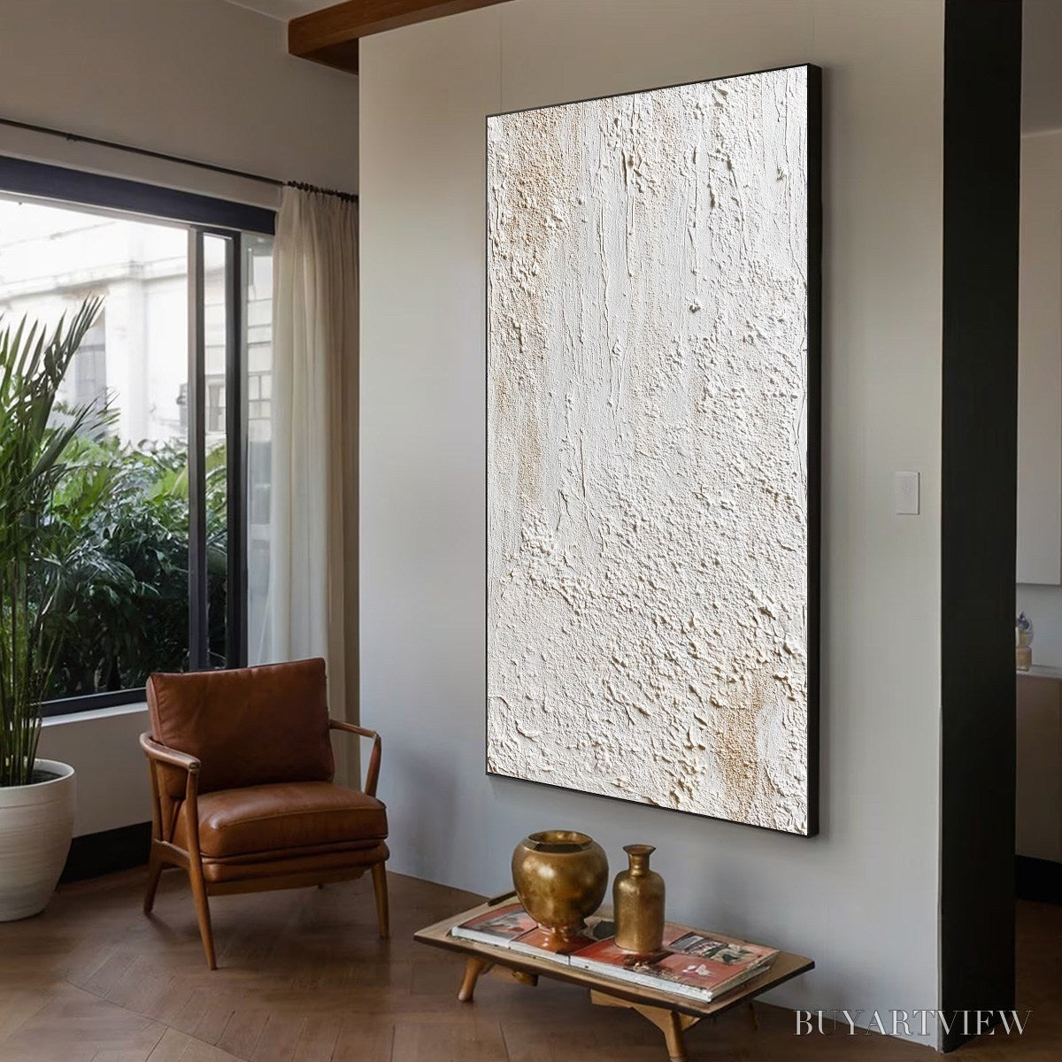 ARTOVITAS Terra Alba – Textured Wabi Sabi Minimalist Abstract Painting - image 6