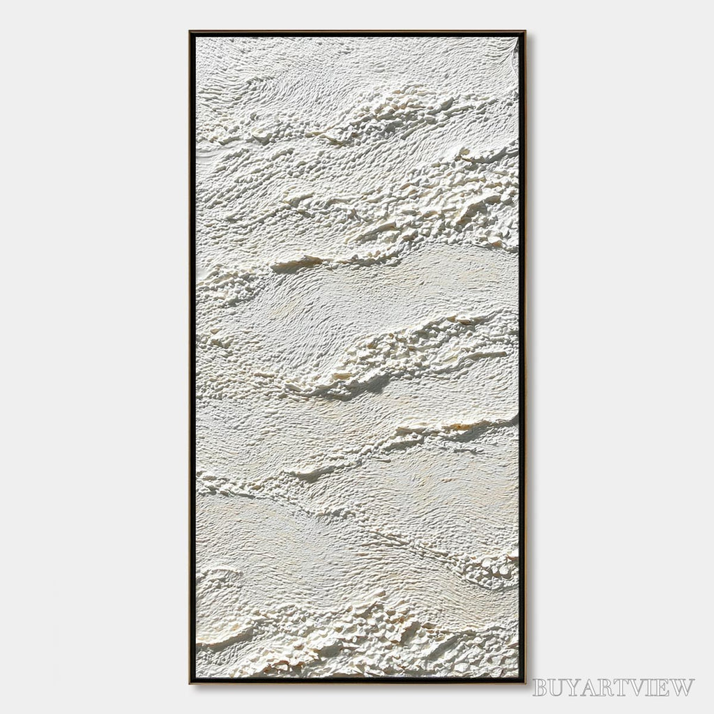 ARTOVITAS Terra Blanca – Minimalist Wabi Sabi Textured Abstract Painting - image 1