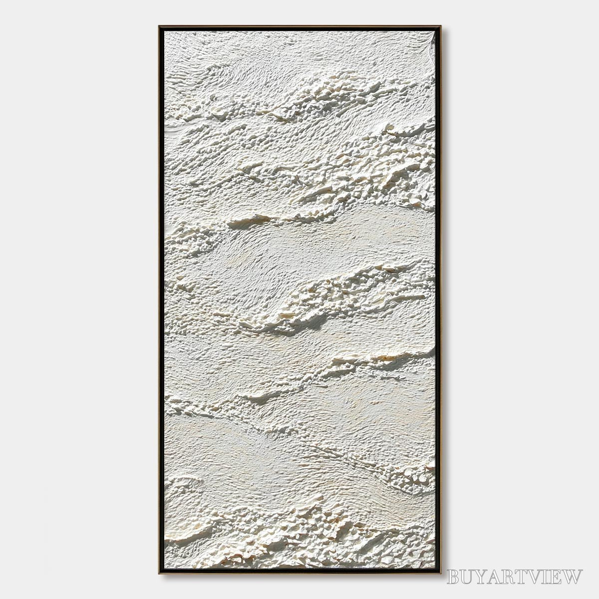 ARTOVITAS Terra Blanca – Minimalist Wabi Sabi Textured Abstract Painting - image 1