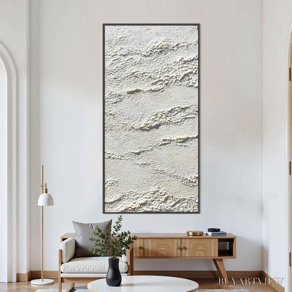 ARTOVITAS Terra Blanca – Minimalist Wabi Sabi Textured Abstract Painting - image 2