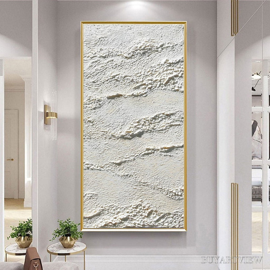 ARTOVITAS Terra Blanca – Minimalist Wabi Sabi Textured Abstract Painting - image 4