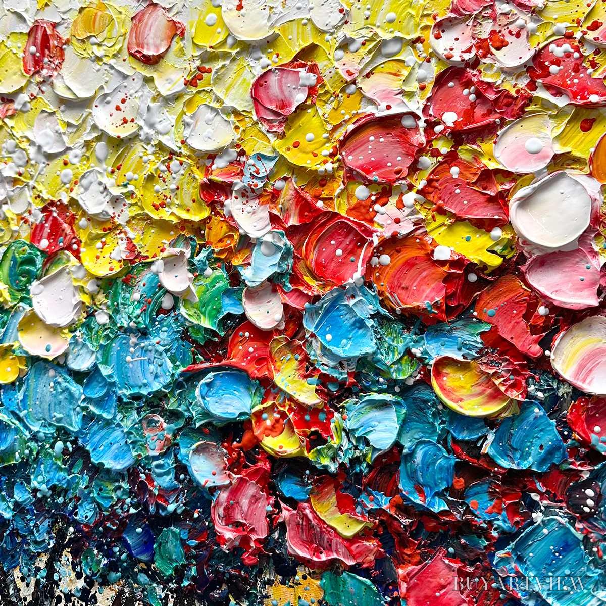 ARTOVITAS Ready to Ship | Rainbow Burst – Textured Impasto Tree of Life Oil Painting - image 2