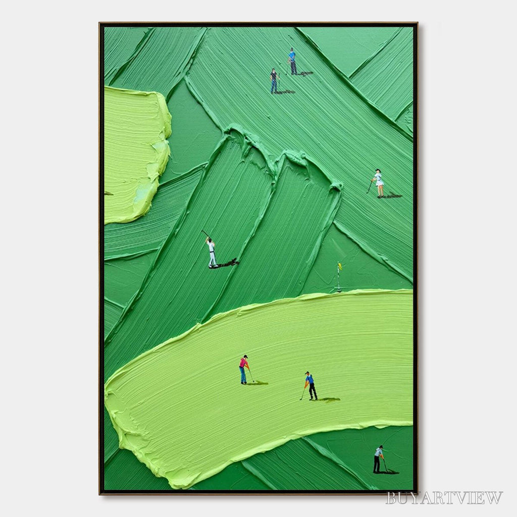 ARTOVITAS Emerald Fairway – Textured Impasto Golf Scene Painting - image 1