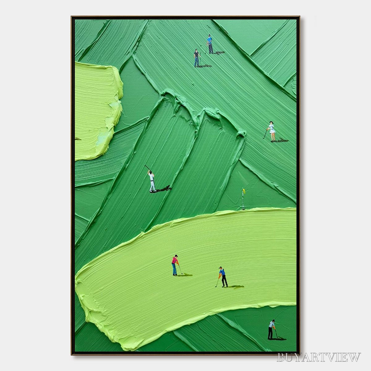 ARTOVITAS Emerald Fairway – Textured Impasto Golf Scene Painting - image 1