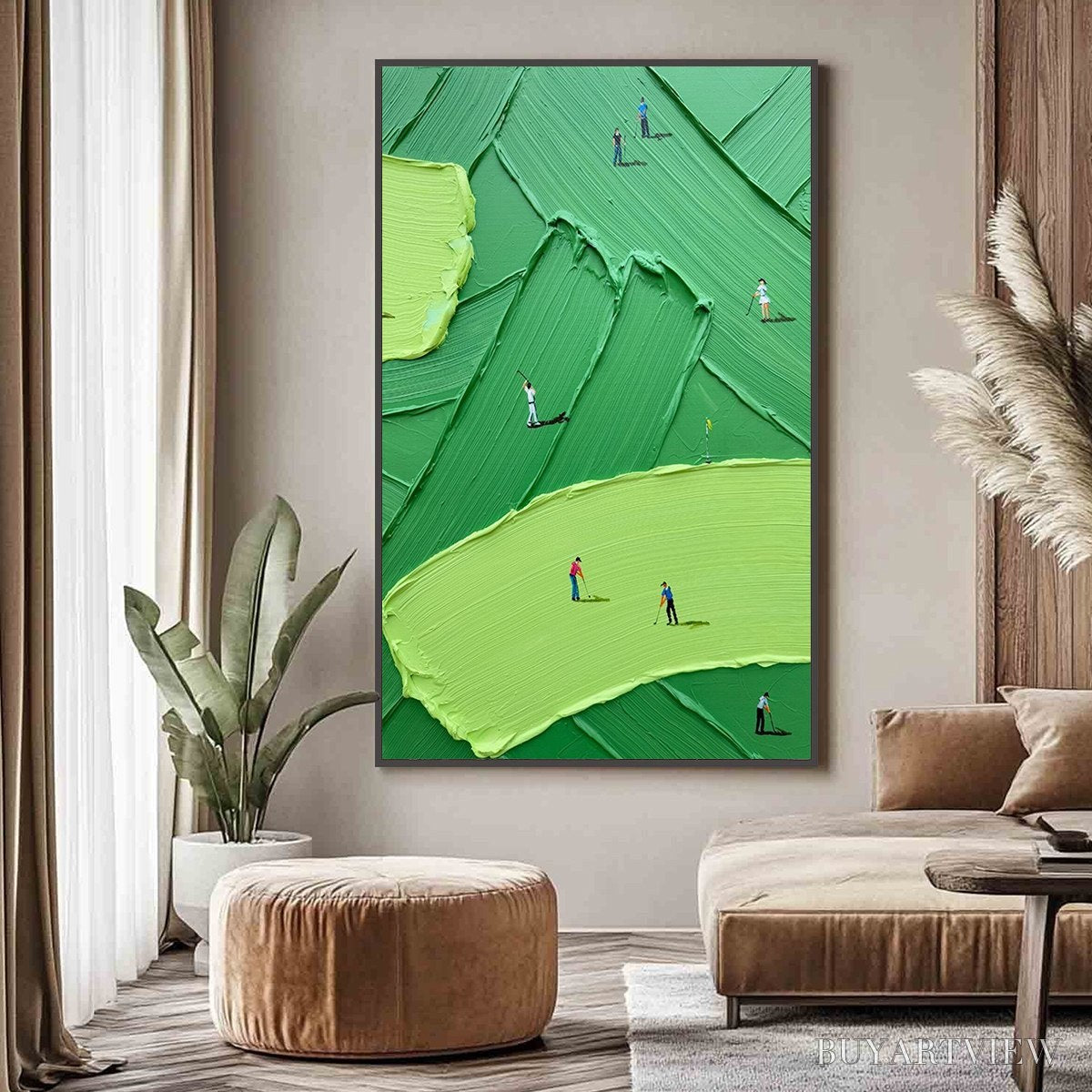 ARTOVITAS Emerald Fairway – Textured Impasto Golf Scene Painting - image 2