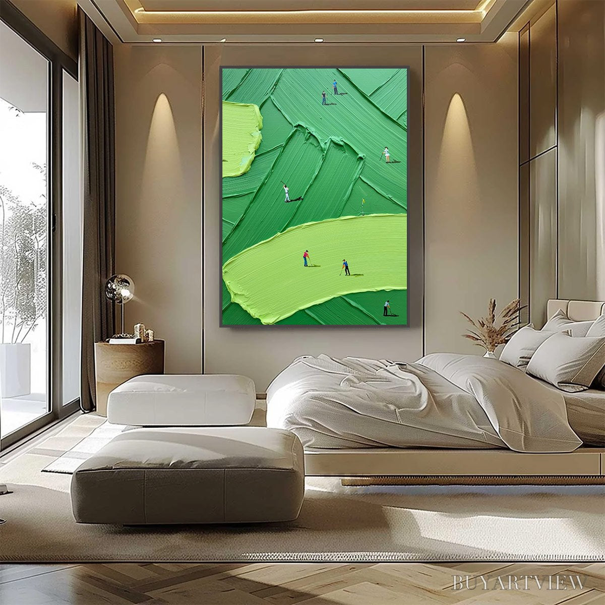 ARTOVITAS Emerald Fairway – Textured Impasto Golf Scene Painting - image 6