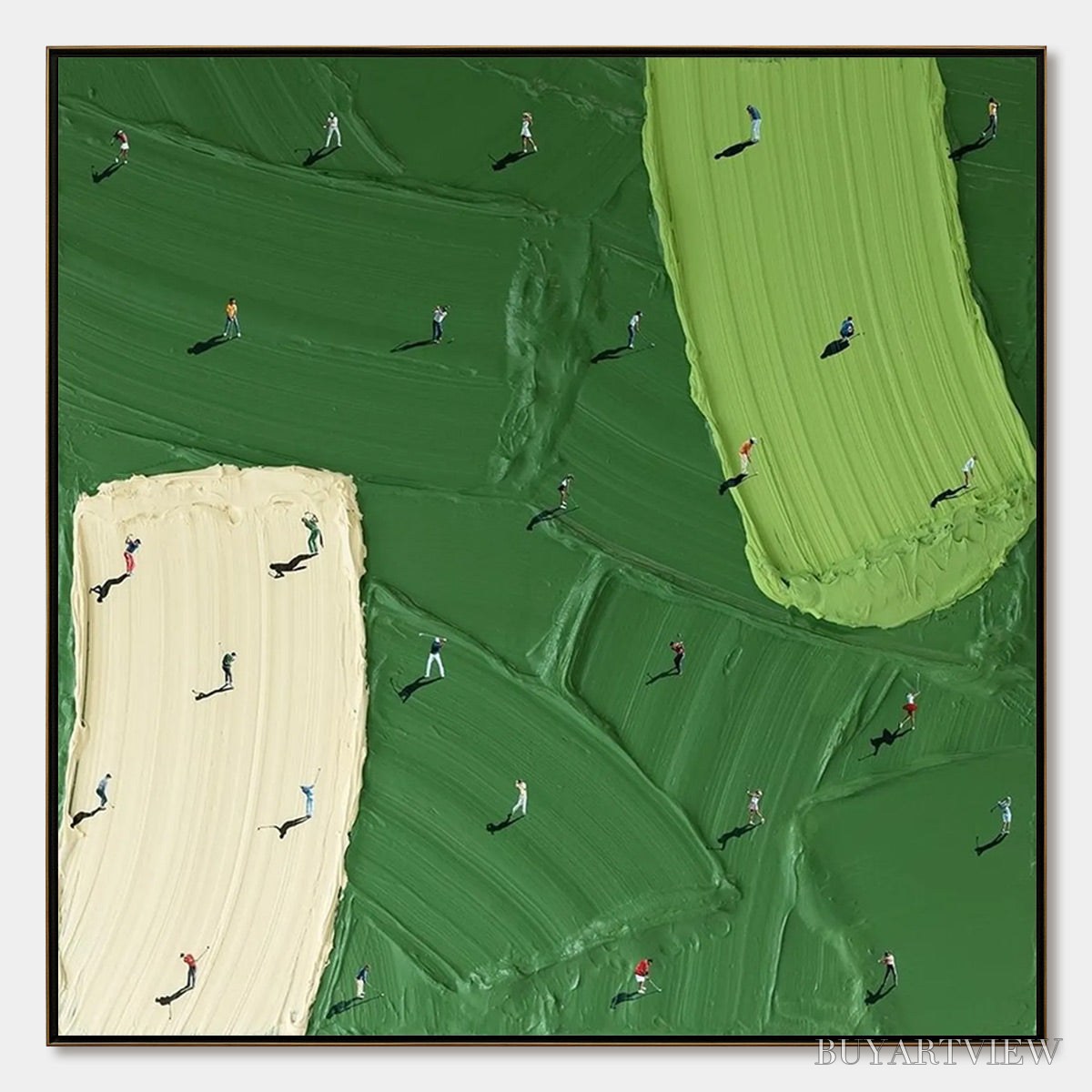 ARTOVITAS Fairway Dance – Textured Impasto Golf Scene Painting - image 1