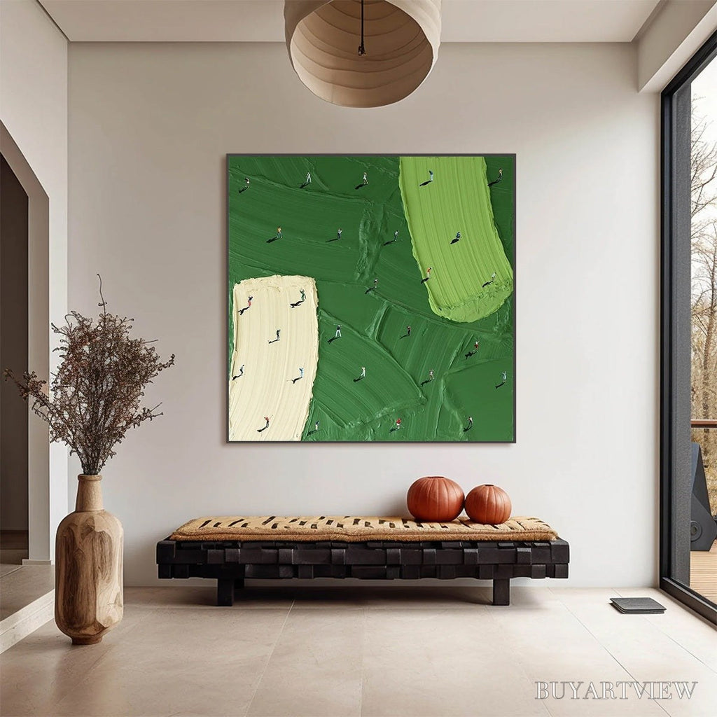 ARTOVITAS Fairway Dance – Textured Impasto Golf Scene Painting - image 2