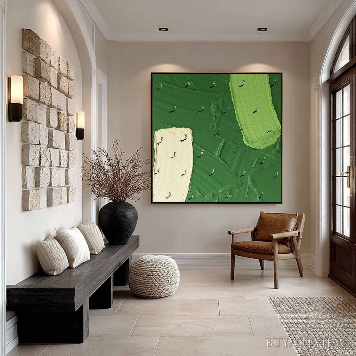 ARTOVITAS Fairway Dance – Textured Impasto Golf Scene Painting - image 5