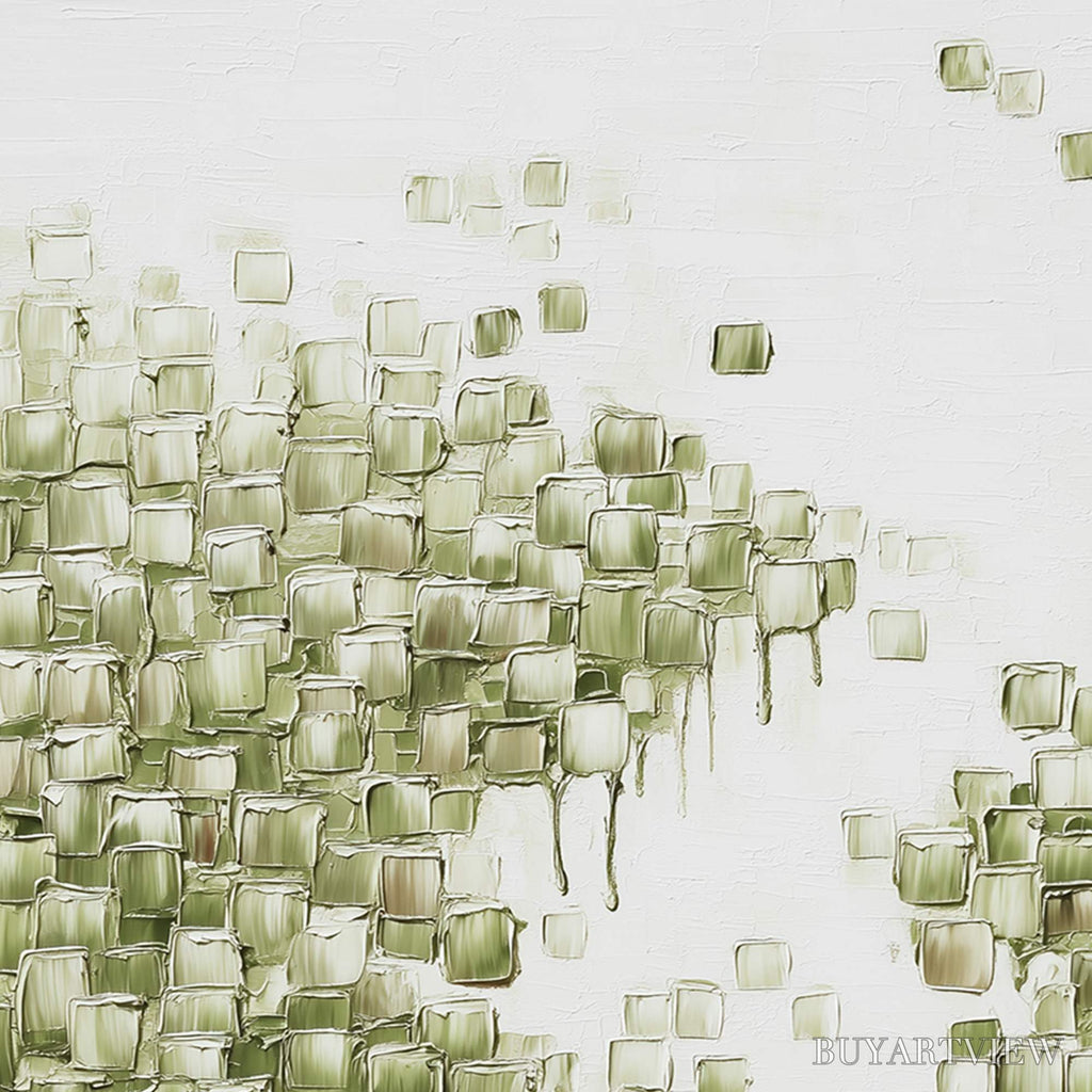 ARTOVITAS Emerald Cascade – Textured Abstract Green Oil Painting - image 6