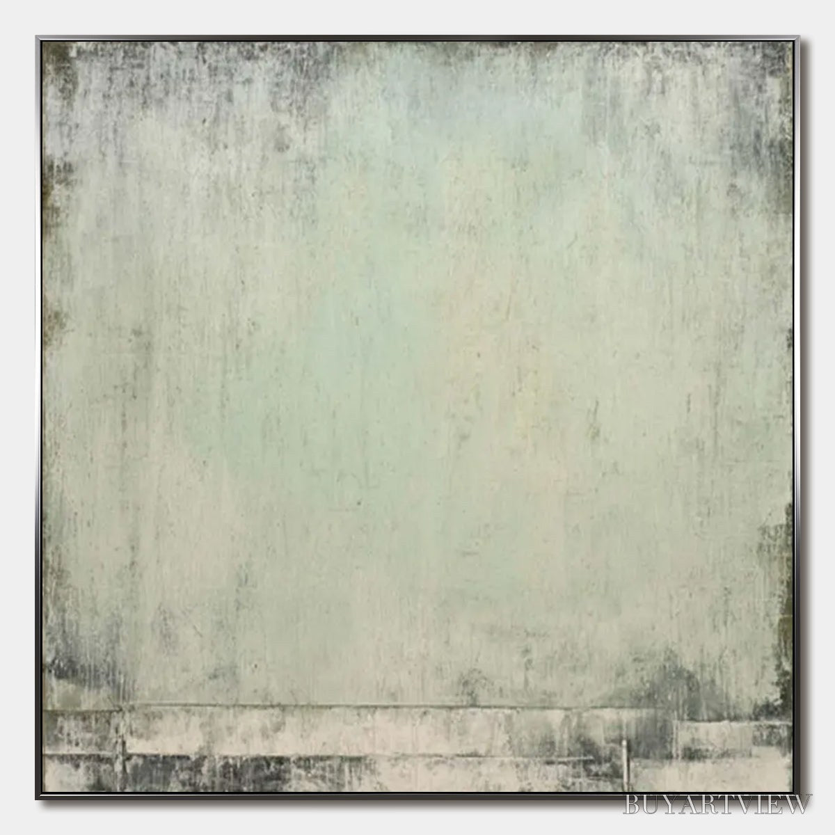 ARTOVITAS Misty Morning – Textured Minimalist Abstract Oil Painting - image 1