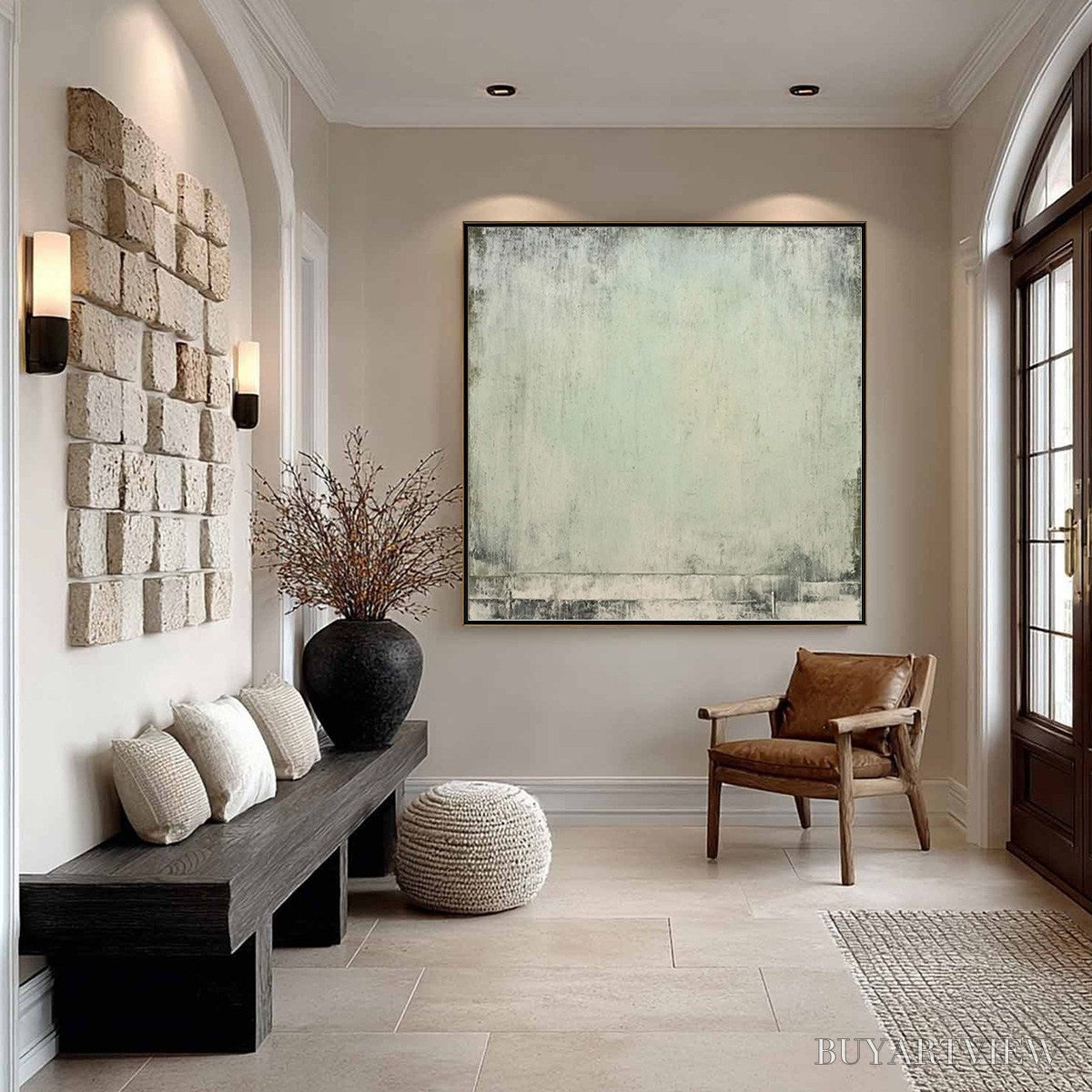 ARTOVITAS Misty Morning – Textured Minimalist Abstract Oil Painting - image 2