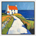 ARTOVITAS Seaside Cottage – Impasto Coastal Landscape Oil Painting - image 1