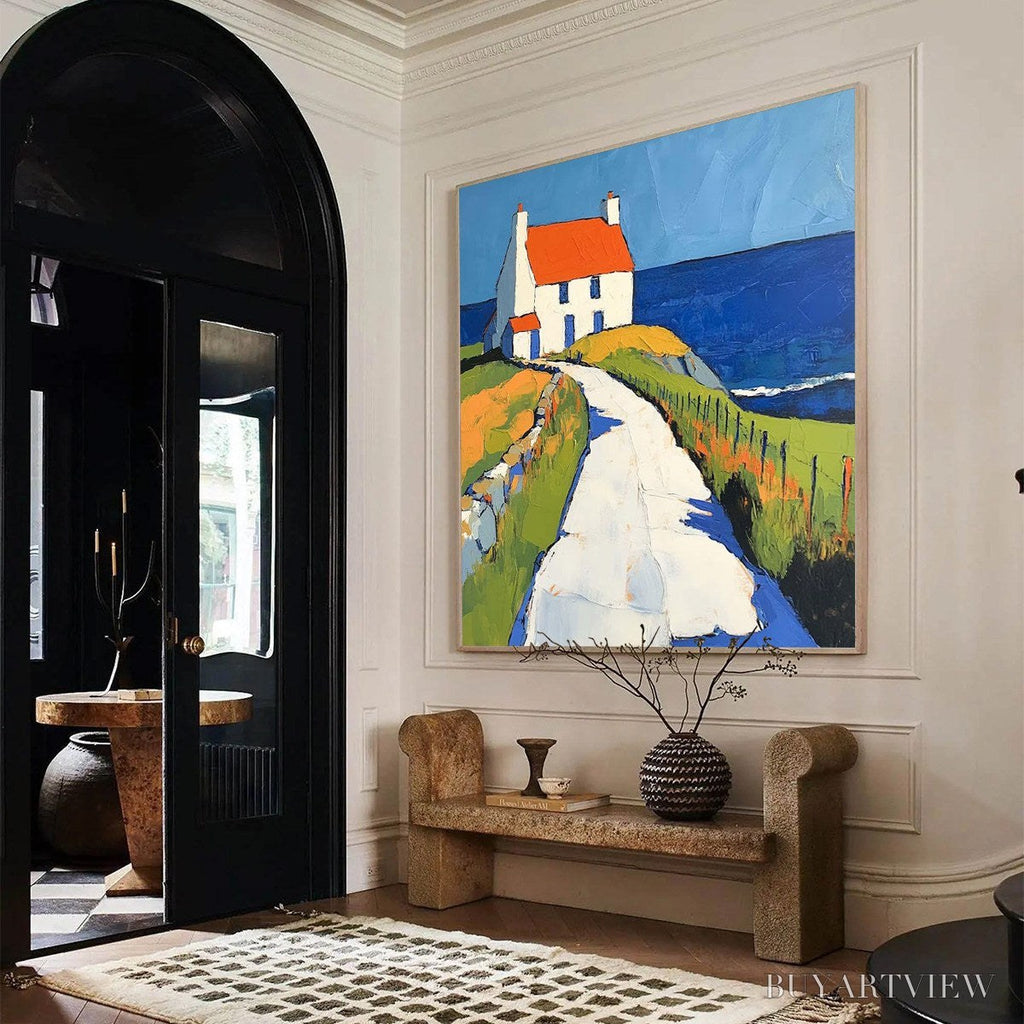 ARTOVITAS Seaside Cottage – Impasto Coastal Landscape Oil Painting - image 4