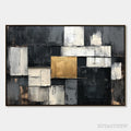 ARTOVITAS Golden Intersection – Textured Abstract Geometric Oil Painting - image 1
