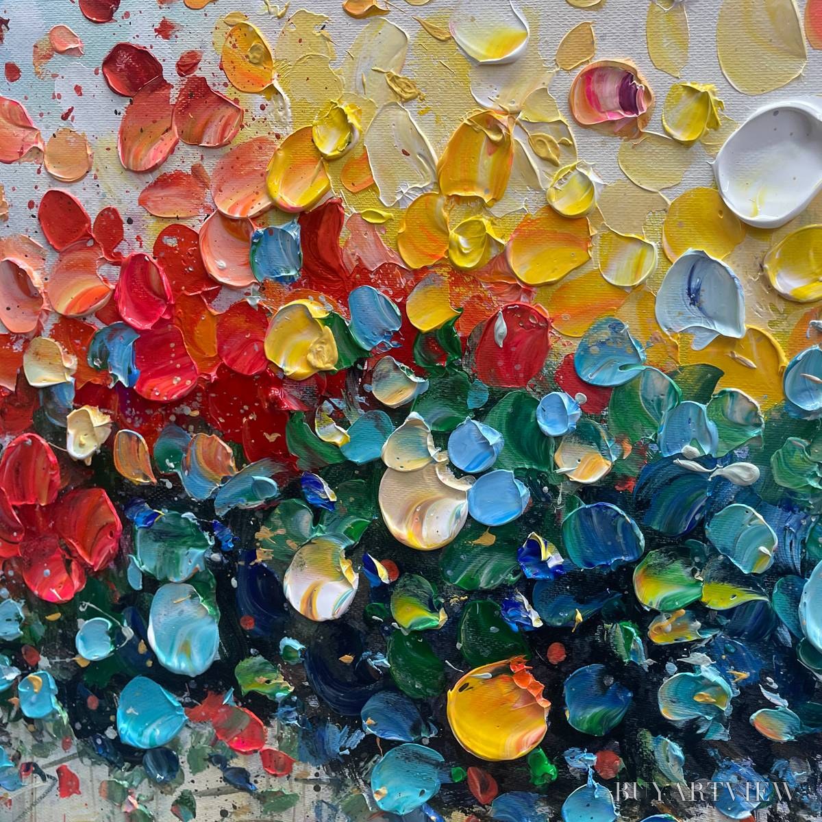 ARTOVITAS Rainbow Burst – Textured Impasto Tree of Life Oil Painting - image 3