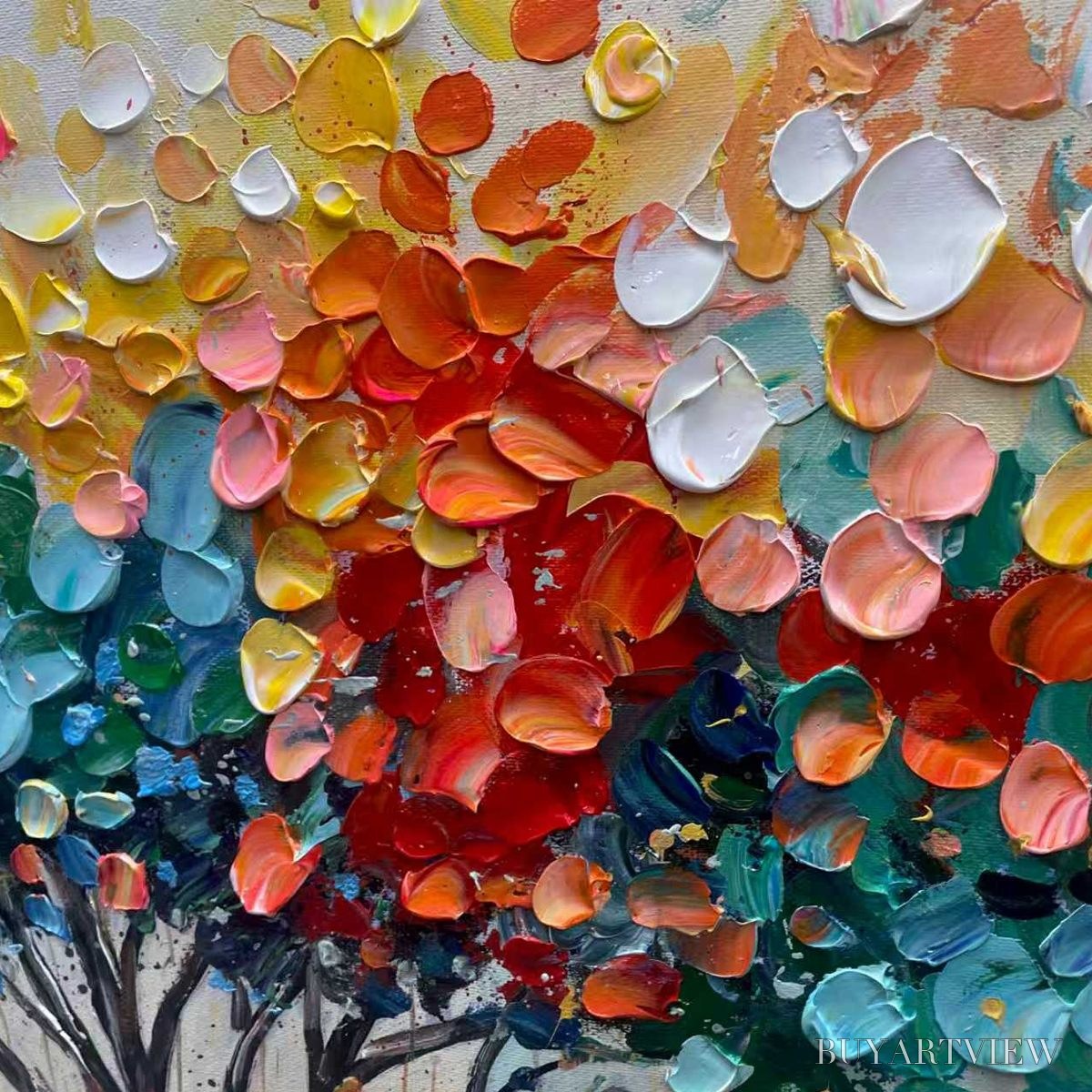 ARTOVITAS Rainbow Burst – Textured Impasto Tree of Life Oil Painting - image 6