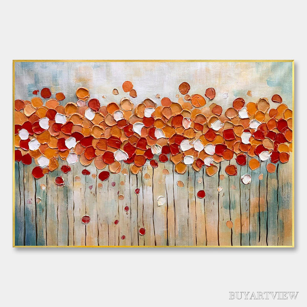 ARTOVITAS Autumn Whispers – Abstract Landscape Impasto Oil Painting - image 1