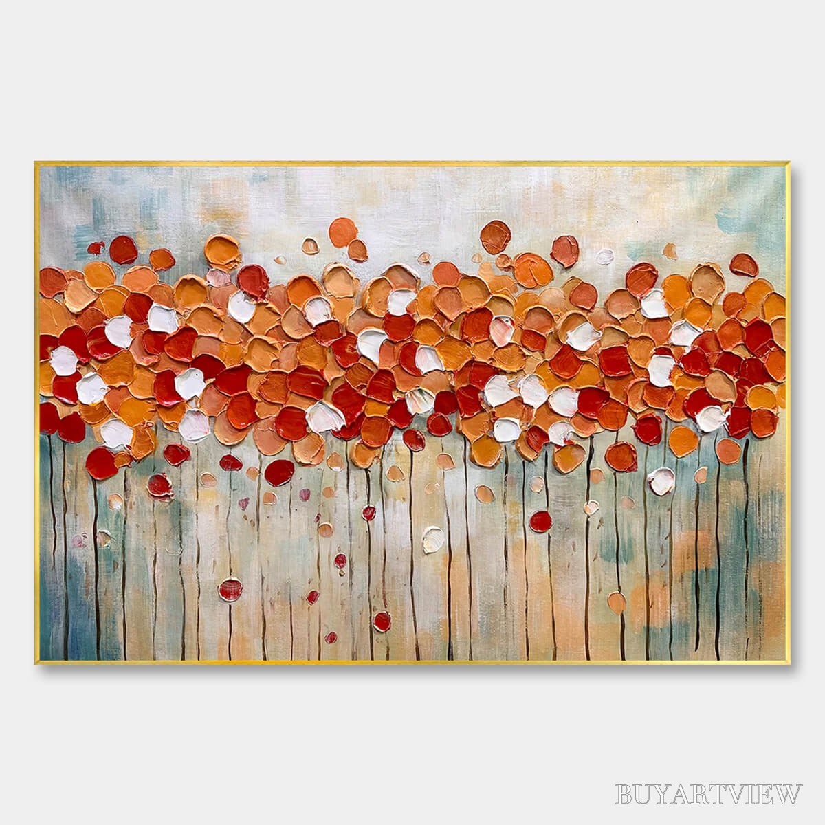 ARTOVITAS Autumn Whispers – Abstract Landscape Impasto Oil Painting - image 1