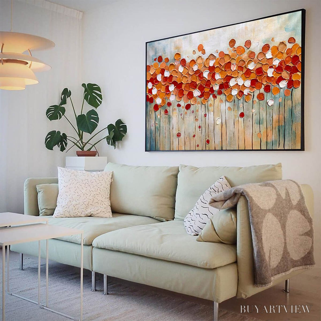 ARTOVITAS Autumn Whispers – Abstract Landscape Impasto Oil Painting - image 4