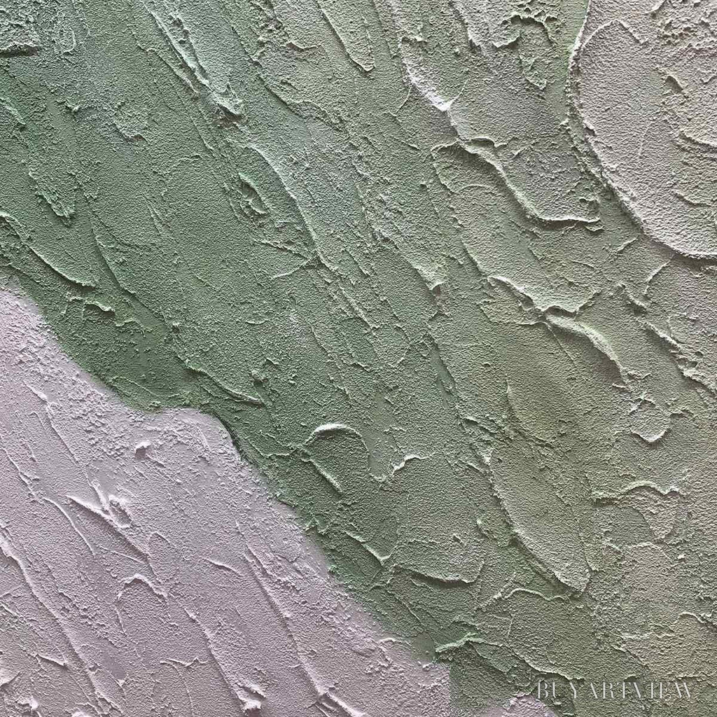 ARTOVITAS Emerald Peaks – Textured Abstract Landscape Oil Painting - image 3