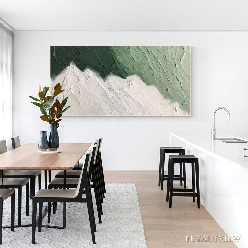 ARTOVITAS Emerald Peaks – Textured Abstract Landscape Oil Painting - image 5