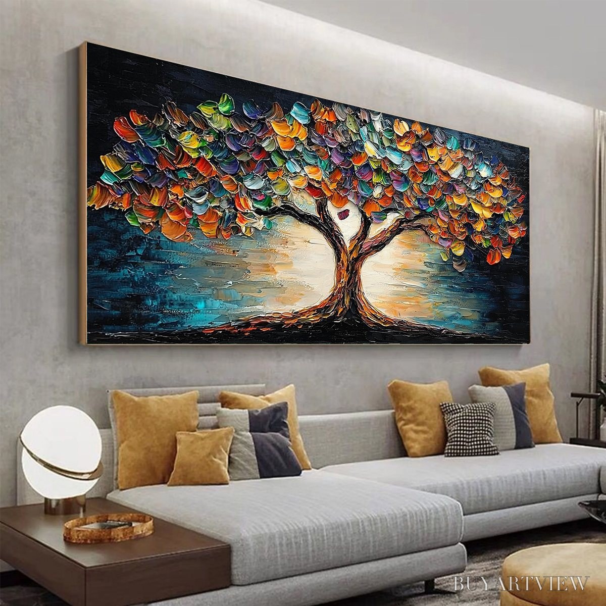ARTOVITAS Tree of Life – Textured Impasto Colorful Tree Oil Painting - image 4