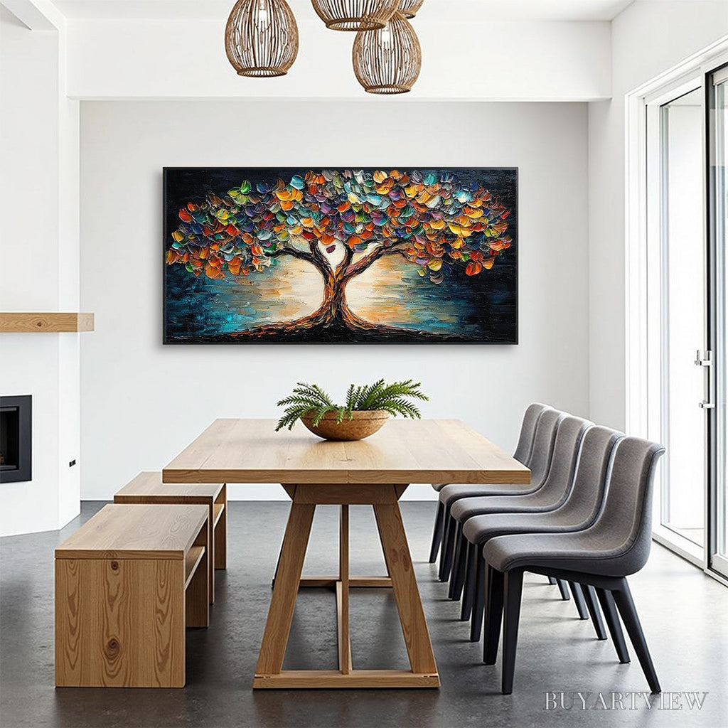ARTOVITAS Tree of Life – Textured Impasto Colorful Tree Oil Painting - image 5